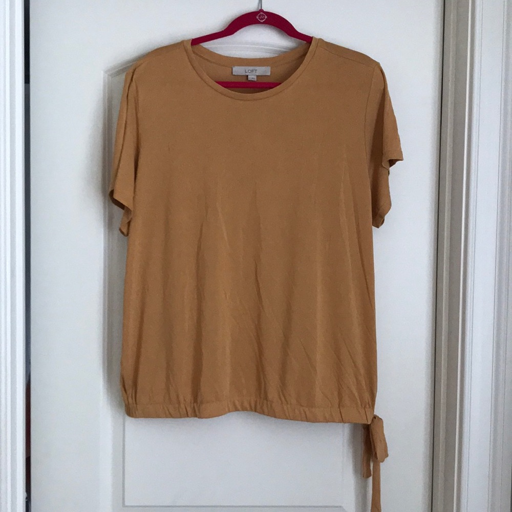 Loft Short Sleeve Top with Cinched Tie